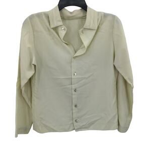 Judy Bond Vintage Light Green Button Up Shirt Long Sleeve Collar Top Blouse